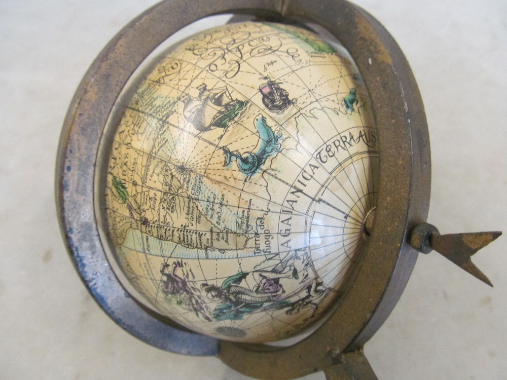 A small globe in metal stand - Image 6 of 7