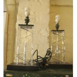 A pair of Stuart crystal Aura 15" lamps made for Jasper Conran