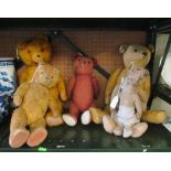 Six vintage bears (well loved)