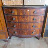 A 19th Century mahogany bow chest two short three long drawers with inlaid stringing