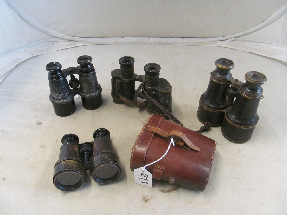 Four pairs of binoculars