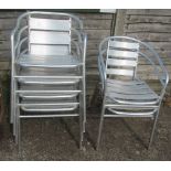 Six aluminium chairs