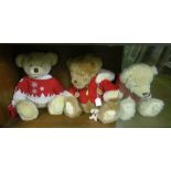 Three Harrod's Annual Christmas Bears 2007, 2008 and 2009