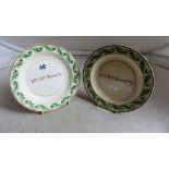 A pair of 19th Century pottery plated 'Mr. & Mrs. Barnaby' thought to be by Sir Nathaniel Barnaby