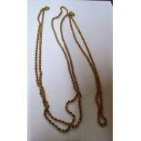 A long ropetwist chain necklace