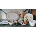 Two Villeroy & Bosch boxes (one to be re-glued), Spode dish and other china