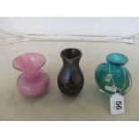 Two Mdina glass vases and a Phoenician glass jug