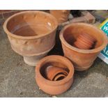 A selection of terracotta garden pots