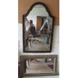 A tortoiseshell effect 1920's arched top mirror and a small gilt mirror
