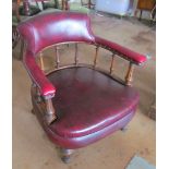 A bow back library chair
