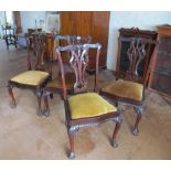 Four Chippendale style dining chairs