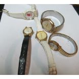 A 9ct Avia watch and four others