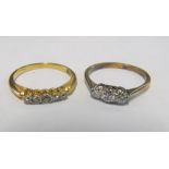 Two 18ct gold diamond rings 5g