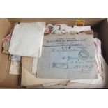 A collection of early 20th Century letters/stamped envelopes and loose stamps
