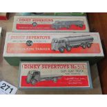 A Dinky Supertoys Foden 14 - ton tanker, No.504, a Bedford articulated lorry, No.521 and Guy Flat