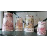 Four modern advertising jugs