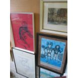 A Russell Flint print, Raol Duffy poster, Dan V Lomahaftewa poster and other prints