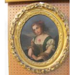 A Victorian portrait of a girl on zinc panel