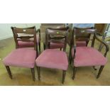 A set of six Regency mahogany dining chairs