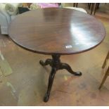 A 19th Century mahogany tip-up action occasional table with birdcage and tripod support