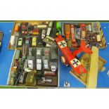 A box with Police cars, Showman and Load, tray box of cars, steam, other vehicles et cetera