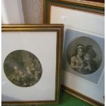 Two oval prints and other prints