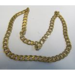 A gold coloured chain marked 375. 50.1g