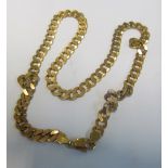 A 9ct gold flatlink necklace 52.9g