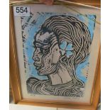 Patrice Neilly - a limited edition print Aboriginal head 5/10