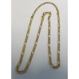 A gold coloured necklace marked 750. 27.3g