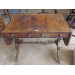 A 19th Century rosewood sofa table two drawers
