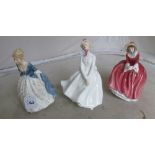 Three Royal Doulton ladies; Alison, Mary and Denise