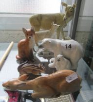 A USSR fawn, fox (ear a/f) and a chipmunk together with a Leonardo Polar Bear and Country Artists