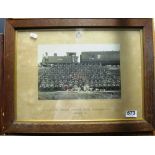A framed Longmoor Military Railway photograph of 8th Railway Co. Royal Engineers seated in front