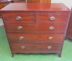 A 19th Century mahogany chest of two short and three long drawers