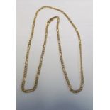 A gold coloured necklace marked 750. 21.6g