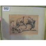 Henry Rayner - signed etching 'The Bucking Horse'