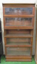 An oak five tier Globe Wernick bookcase