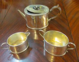 A silver Batchelor's teapot, sucrier and jug