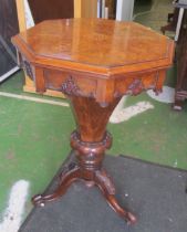 A Victorian walnut sewing table