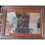 A collage picture with Beatles ticket