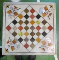 A Victorian rosewood fluted column table on triform base with replacement tip up action and mosaic