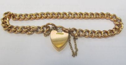 A 15ct gold bracelet with padlock clasp 13.5g