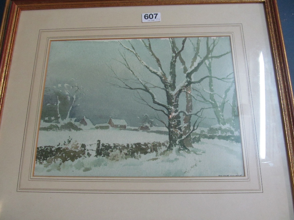 Peter Robinson trees and watercolour snowy scene - Image 3 of 3