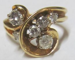 A gold and diamond ring 6.7g size P