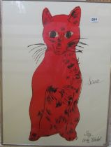 A print after Andy Warhol - red cat 'Sam'