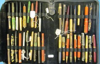 A case of various pens