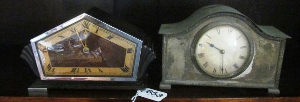 An Art Deco style clock and another