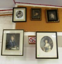 Various prints, two mezzotints and three prints