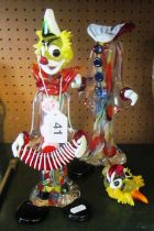 Two glass clowns (both heads glued and one finger a/f)